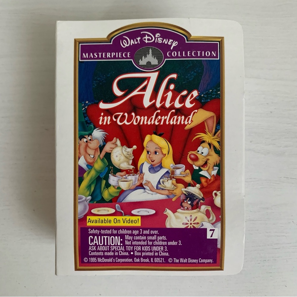 Vtg 1995 McDonald’s Disney Masterpiece Collection Alice in Wonderland VHS Case